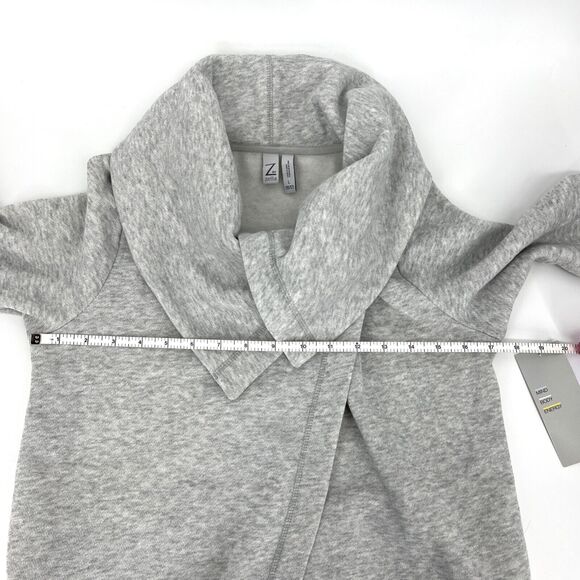 Z by Zella Girls Shooting Star Drape Collar Cardigan Grey Light Heather L 10-12 - Picture 5 of 9